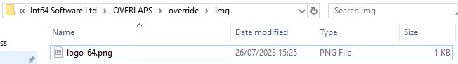 A screenshot showing where to place a custom site logo image file.