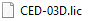 A screenshot of an example licence file