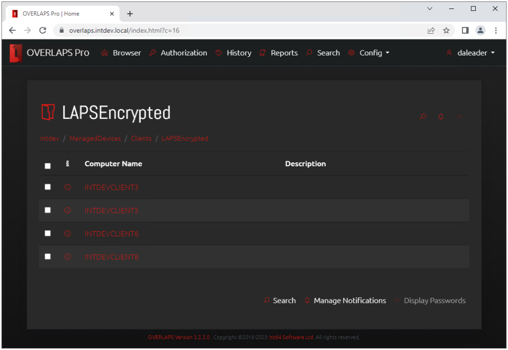 An example of the OVERLAPS main interface
