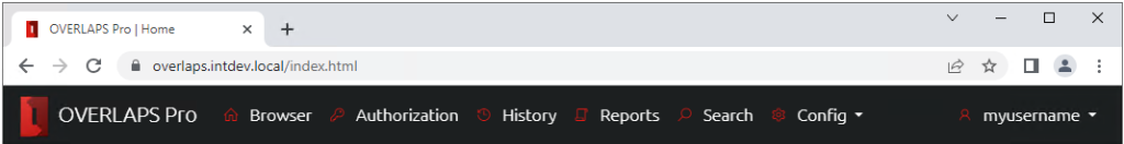 A screenshot of the OVERLAPS main top navigation menu